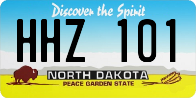 ND license plate HHZ101