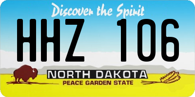 ND license plate HHZ106