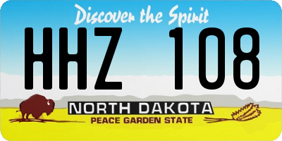 ND license plate HHZ108