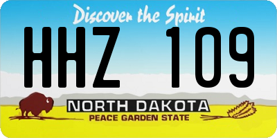ND license plate HHZ109