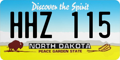 ND license plate HHZ115