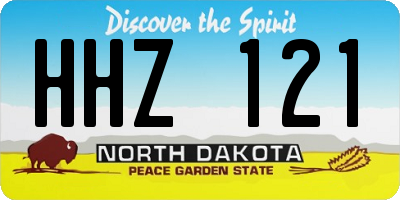 ND license plate HHZ121