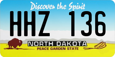 ND license plate HHZ136