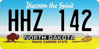 ND license plate HHZ142