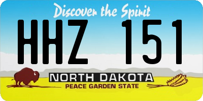 ND license plate HHZ151