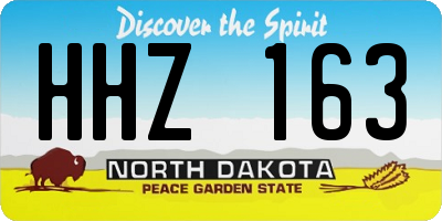 ND license plate HHZ163