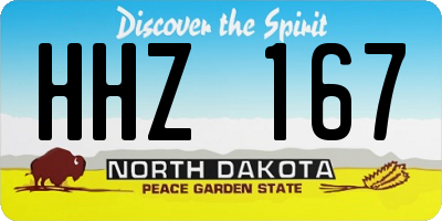 ND license plate HHZ167