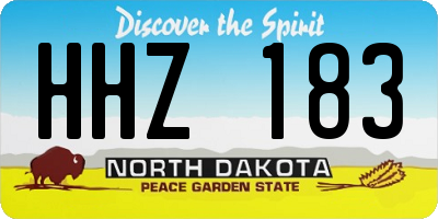 ND license plate HHZ183