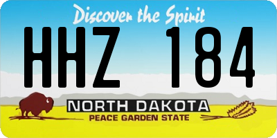 ND license plate HHZ184