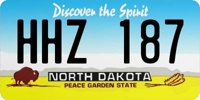 ND license plate HHZ187