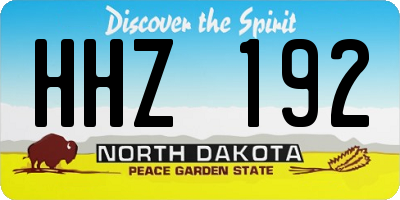 ND license plate HHZ192