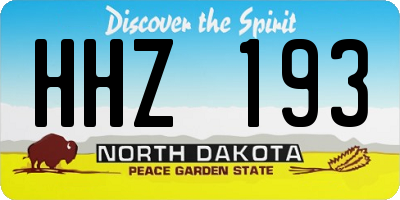 ND license plate HHZ193