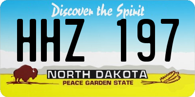 ND license plate HHZ197