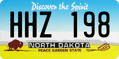 ND license plate HHZ198