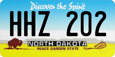 ND license plate HHZ202