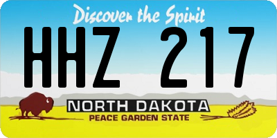 ND license plate HHZ217