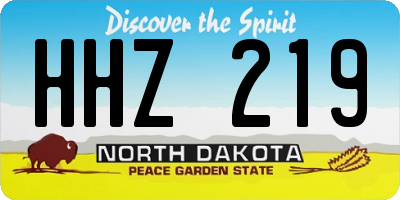 ND license plate HHZ219