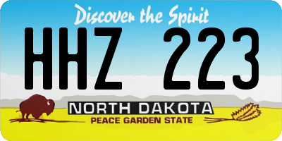 ND license plate HHZ223