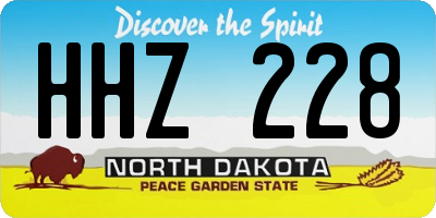 ND license plate HHZ228