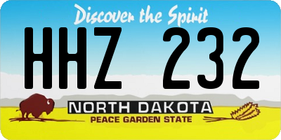 ND license plate HHZ232