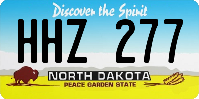 ND license plate HHZ277