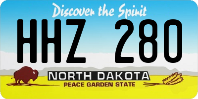 ND license plate HHZ280