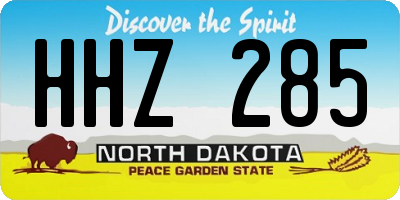 ND license plate HHZ285