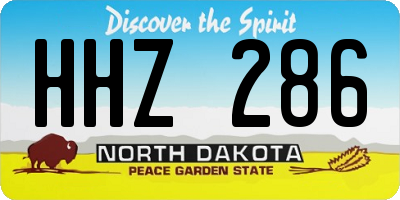 ND license plate HHZ286