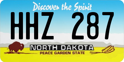 ND license plate HHZ287