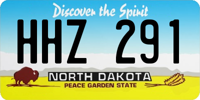 ND license plate HHZ291
