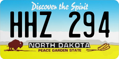 ND license plate HHZ294