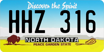 ND license plate HHZ316