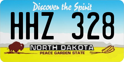 ND license plate HHZ328