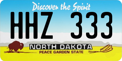 ND license plate HHZ333