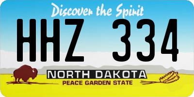 ND license plate HHZ334