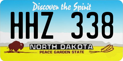 ND license plate HHZ338