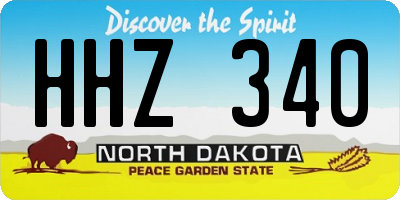 ND license plate HHZ340