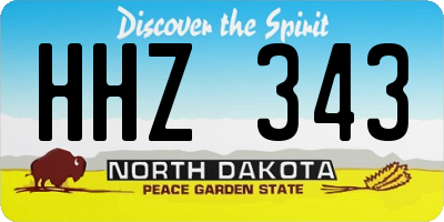 ND license plate HHZ343