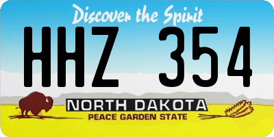 ND license plate HHZ354