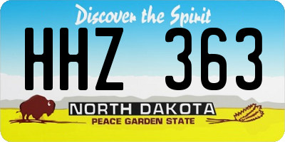 ND license plate HHZ363
