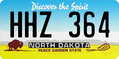 ND license plate HHZ364