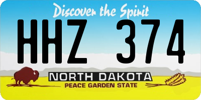 ND license plate HHZ374