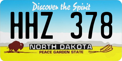 ND license plate HHZ378