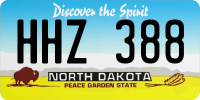 ND license plate HHZ388
