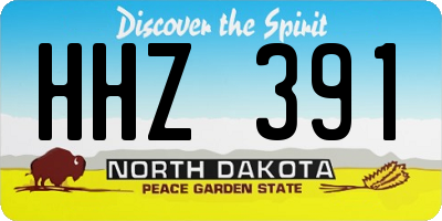 ND license plate HHZ391