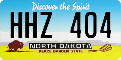 ND license plate HHZ404