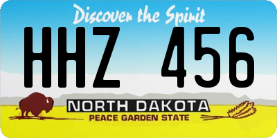 ND license plate HHZ456