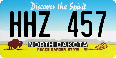 ND license plate HHZ457