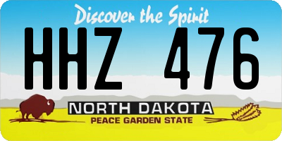ND license plate HHZ476