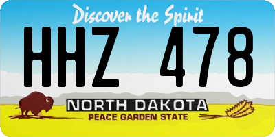 ND license plate HHZ478